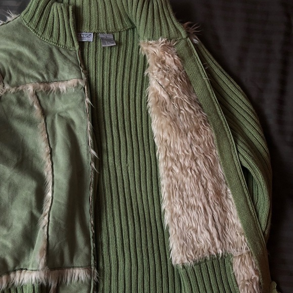 SOLD‼️‼️ Fairy grunge y2k furry knit green jacket - Picture 4 of 4